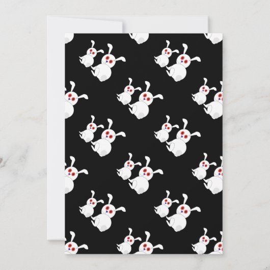 Gerichte witte bunnies met rode ogen Uitnodiging (Achterkant)