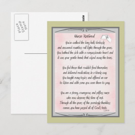 Gerichte Zurse Poem-cadeaus van ~~Gail Gabel, RN Briefkaart (Voorkant / Achterkant)