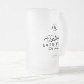 gerijpt als fine whiskey monogram & est jaar matglas bierpul (Voorkant rechts)