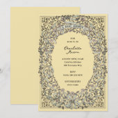 Gerijpt Geel Blauw Linten en Rozen Baby shower Kaart (Voorkant / Achterkant)