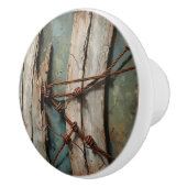 Gerijpt hout en prikkeldraad keramische knop (Rechts)