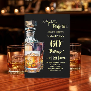 Gerijpt tot in de perfectie Mannen 60ste Whiskey V Kaart