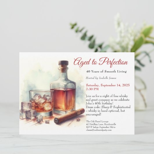 Gerijpt tot in de perfectie – verjaardagswhisky kaart (Staand voorkant)