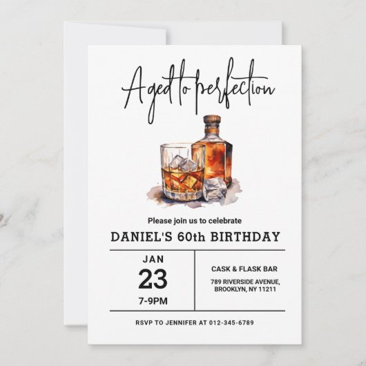 Gerijpt tot Perfectie 60ste Whiskey Verjaardagsfee Kaart (Voorkant)