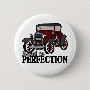 Gerijpt tot perfectie / Antiek auto Ronde Button 5,7 Cm