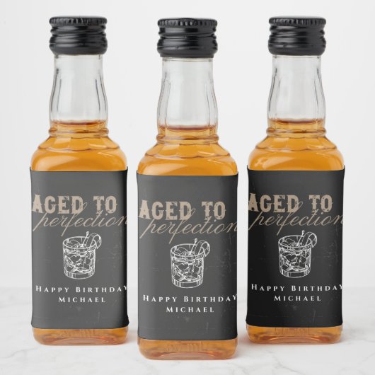Gerijpt tot perfectie Black Whiskey verjaardagsfee Likeurfles Etiket (Flessen)