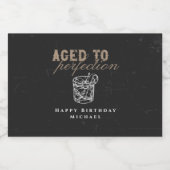 Gerijpt tot perfectie Black Whiskey verjaardagsfee Likeurfles Etiket (Enkel label)