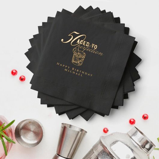 Gerijpt tot Perfectie Cocktail 50ste Verjaardagsfe Folie Servetten