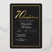 Gerijpt tot Perfectie Cocktail 70ste Verjaardagsfe Folie Uitnodiging (Voorkant)