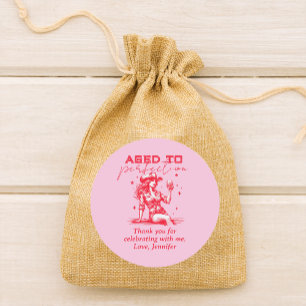 Gerijpt tot Perfectie Cowgirl Roze Verjaardag Dank Ronde Sticker