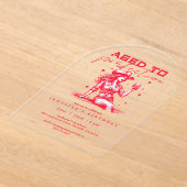 Gerijpt tot Perfectie Cowgirl Whiskey Verjaardagsf Acryl Uitnodigingen (Laagn)