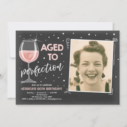 Gerijpt tot Perfectie Verjaardag Wijn Volwassen Ve Kaart (Voorkant)