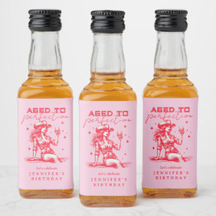 Gerijpt tot Perfectie Whiskey Cowgirl Verjaardagsf Likeurfles Etiket