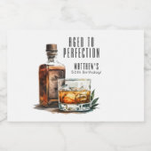 Gerijpt tot perfectie Whiskey Mannen verjaardag fe Likeurfles Etiket (Enkel label)