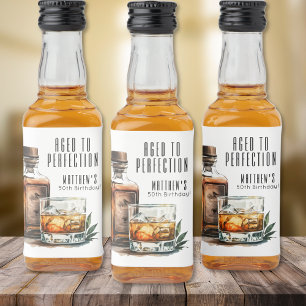 Gerijpt tot perfectie Whiskey Mannen verjaardag fe Likeurfles Etiket