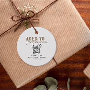Gerijpt tot Perfectie Whiskey Witte Verjaardag Bedankjes Labels