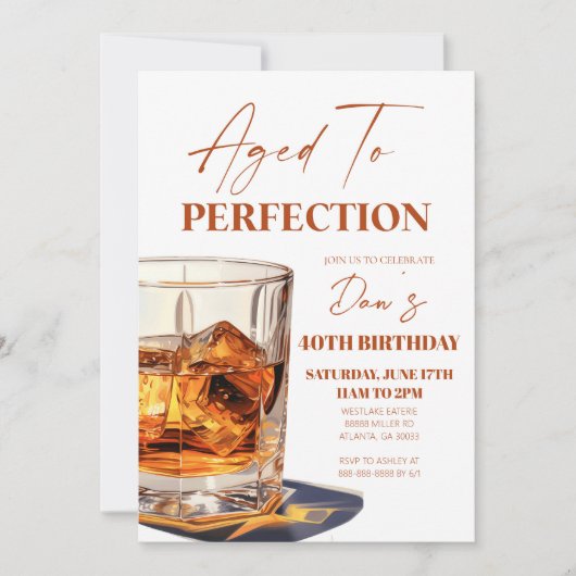 Gerijpt tot perfectie Whisky Glass verjaardagsfees Kaart (Voorkant)