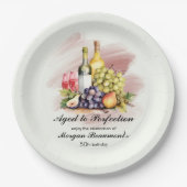 Gerijpt tot Perfectie Wijn Thema 50ste Verjaardags Papieren Bordje (Voorkant)