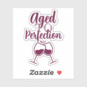 Gerijpt tot perfectie wijn thema sticker (Vel)