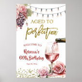 Gerijpt tot Perfectie Wijn Verjaardag Welkom Teken Poster (Voorkant)
