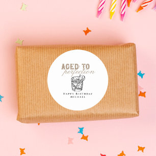 Gerijpt tot Perfectie Witte Whiskey  Verjaardag Ronde Sticker