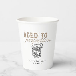 Gerijpt tot Perfectie Witte Whiskey Verjaardagsfee Papieren Bekers