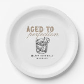 Gerijpt tot Perfectie Witte Whiskey Verjaardagsfee Papieren Bordje (Voorkant)