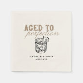 Gerijpt tot Perfectie Witte Whiskey Verjaardagsfee Servet (Voorkant)
