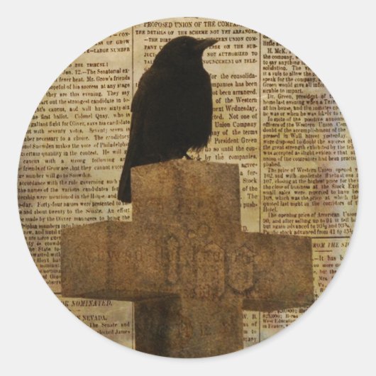 gerijpte kraai ronde sticker (Voorkant)
