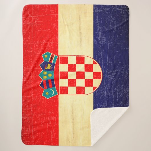  gerijpte Kroatische vlag Sherpa Deken (Voorkant)