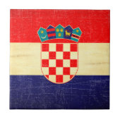 gerijpte Kroatische vlag Tegeltje (Voorkant)