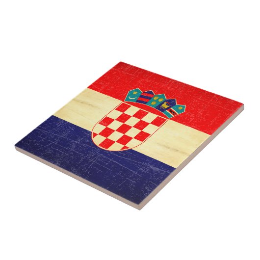 gerijpte Kroatische vlag Tegeltje (Zijkant)