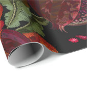 Gerijpte pomegranaatvruchten, kraanvogels en wild cadeaupapier (Rol Hoek)