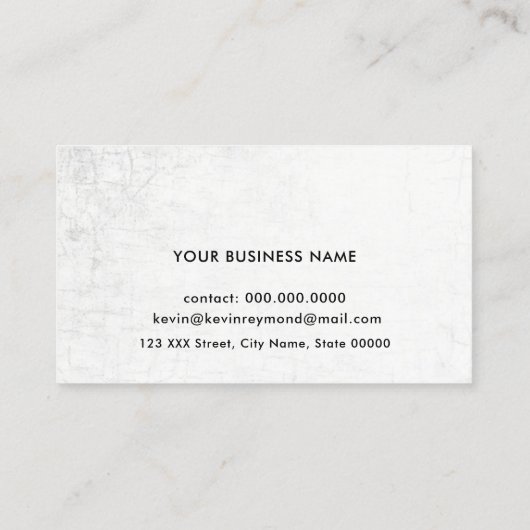 Gerijpte textuur wit professioneel elegant visitekaartje (Achterkant)