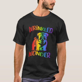 Gerimpeld Wonder Regenboog Bulldog T-shirt