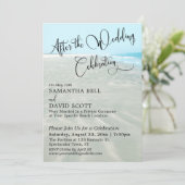 Gerimpeld Zand Aqua Water Na Strandreceptie Evenem Kaart (Staand voorkant)