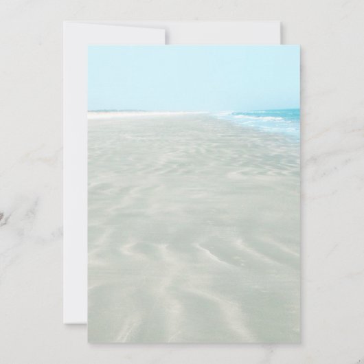 Gerimpeld Zand Aqua Water Na Strandreceptie Evenem Kaart (Achterkant)