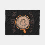 Gerimpelde Hippie Koffie Is Mijn Valentijn Grappig Fleece Deken (Voorkant (Horizontaal))