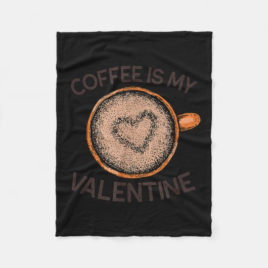 Gerimpelde Hippie Koffie Is Mijn Valentijn Grappig Fleece Deken (Voorkant)