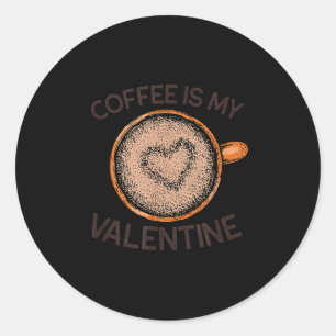 Gerimpelde Hippie Koffie Is Mijn Valentijn Grappig Ronde Sticker