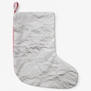 Gerimpelde papiertextuur, gedetailleerde achtergro kleine kerstsok