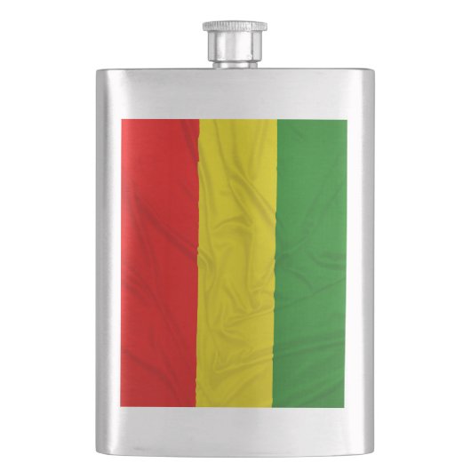 Gerimpelde Vlag Rastafarian Heupfles (Voorkant)