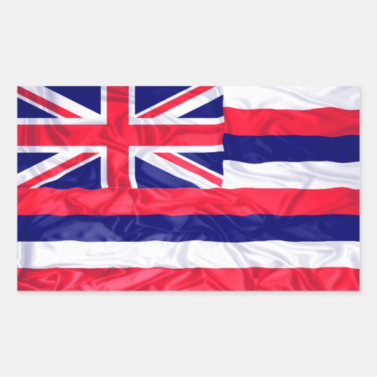 Gerimpelde vlag van Hawaï Rechthoekige Sticker (Voorkant)
