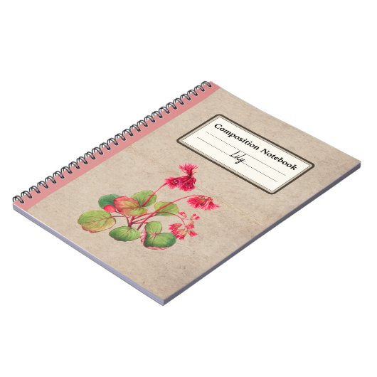 Geringde Galax Bloem Gepersonaliseerde Compositie Notitieboek (Linkerzijde)