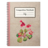 Geringde Galax Bloem Gepersonaliseerde Compositie Notitieboek (Voorkant)
