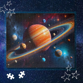 Geringde Planeet Zonnestelsel Ruimte Legpuzzel