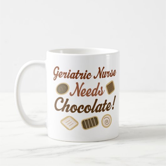 Geripediatrische verpleegbehoeften Chocolade Koffiemok (Links)