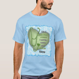 Geripediatrische verpleegster Green Heart T-shirt