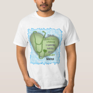 Geripediatrische verpleegster Green Heart T-shirt