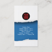 Geript Papier Blauw Visitekaartje (Achterkant)